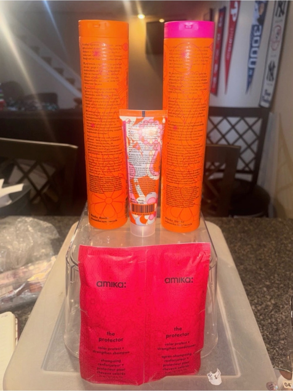 amika Orange & Pink Normcore Hair Care Trio with Sachets - Picture 2 of 2
